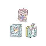 Cute Milk Box Cat Enamel Pins Cartoon Cat Brooches Love Cereal Badge Creative Backpack Lapel Enamel Brooch Pins Set Pins Set for Women Girls Boys Gift Clothes Backpacks Decor