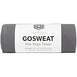 Shandali Hot Yoga Towel - Suede - 100% Microfiber, Super Absorbent, Bikram Yoga Mat Towel - Exercise, Fitness, Pilates, and Yoga Gear - Gray 26.5" x 72"