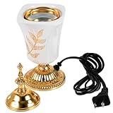Holibanna Electric Aroma Incense Burner Vintage Censer Holder for Home Yoga Spa Decor Portable Incense Stove for Air and Relaxation Middle Eastern Design White