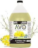 AVO ORGANIC 100% CANOLA Oil Frying, Baking, Non-stick Sautéing, Salads, Vinaigrette, Marinades, Pan Coating, General Cooking 64 Fl-oz (Half a Gallon), NO preservatives added, Naturally Processed