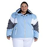Snow Country Outerwear Women's 1X-6X Extended Plus Size Moonlight Insulated Ski Coat Jacket (3X, Baby Blue Grey White)