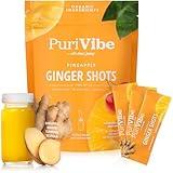 All About Juicing PuriVibe Ginger Shots | Superfood Juice Powder, Wellness Shots Supplement - Supports Immunity and Digestion - with Pineapple, Turmeric & Acerola Cherry - 15 Stick Packs