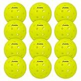 Franklin Sports Outdoor - X-40 Pickleball Balls - USA (USAPA) Approved - 12 Pack Outside - Optic Yellow - US Open Ball