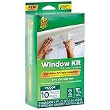 Duck Brand Window Insulation Kit - Winter Window Seal Kit Fits up to 10 Windows - Rolled Shrink Film Cuts to Size for Easy Indoor Installation - Window Tape Included - 62 In. by 420 In.- Clear