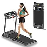 NXSCI Folding Treadmill, 3.0HP Portable Foldable Treadmills for Home with 12 Preset Programs, LED Display, Compact Small Treadmill for Office, Walking Pad Treadmill, 300 LBS Capacity