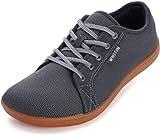 WHITIN Women's Barefoot Shoes Fashion Sneakers Minimalist Wide Width Toe Box Zero Drop Size 9 Gym Training W81 Running Walking Flat Workout Grey 40