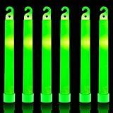 32 Ultra Bright 6 Inch Large Green Glow Sticks - Chem Lights Sticks with 12 Hour Duration - Camping Glow Sticks, Emergency Glow Sticks For Storms Blackouts - Glowsticks for Parties and Kids Activities
