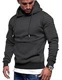 COOFANDY Men's Workout Hoodie Gym Sport Sweatshirt Athletic Pullover Casual Fashion Hooded With Pocket (Dark Gray., Large)