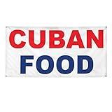 Vinyl Banner Multiple Sizes Cuban Food Red Blue Bar Restaurant Truck B Restaurant & Food Outdoor Weatherproof Industrial Yard Signs 6 Grommets 36x72Inches