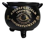 Ebros Gift Wicca Occult Paranormal Witchcraft Black Magic Spirit Board Ouija Evil All Seeing Eye Large Cauldron Pot Wiccan Accent Figurine