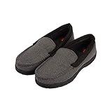 Hanes Mens Slippers House Shoes Moccasin Comfort Memory Foam Indoor Outdoor Fresh IQ , Charcoal , Small
