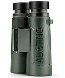 Alatino 12x42 High Powered Binoculars with Harness, Optical Solution Features Bak-4 Prisms & FMC Lens for Bird Watching, Hunting, Extended Travel and Cruise (Green)