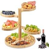 UTCG 5-in-1 Bamboo Charcuterie Board - 360° Rotating, Tiered, Detachable, Easy to Clean - Ideal Gift for Christmas, New Year, Wedding, Housewarming and Party