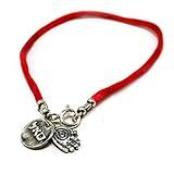 Red Silk 7" Bracelet with Silver Coin for Success & Abundance + Hamsa Hand Charm for Ultimate Protection - Ideal Women's Gift for New Job, Business Ventures, or Celebrating Personal Achievements