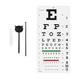 AISITESY Snellen Eye Chart with Fixing Sticker 11x22 in Eye Charts for Eye ExamsIdeal for Doctor's OfficeSchool, Home with Eye occluder and Pointer 4 Fixation Patches