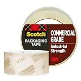 Scotch Commercial Grade Shipping Packaging Tape, 1.88"x 54.6 yd, For Tough, Industrial Use, 1 Roll (3750)