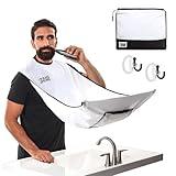 Beard King Beard Bib Apron - Shaving Set for Dad - As Seen on Shark Tank - Men's Hair Catcher for Shaving - Grooming Accessories - Packing Pouch, White