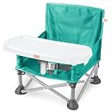 Bright Starts Pop 'N Sit Portable Booster, Indoor/Outdoor Use, Floor Seat with Feeding Tray, Teal, 6 Mos - 3 Yrs