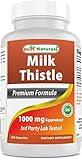 Best Naturals Milk Thistle Extract 1000mg Equivalent - 240 Capsules - Non-GMO & Gluten Free (240 Count (Pack of 1))