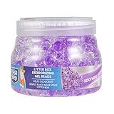 Fresh Step Litter Box Deodorizing Gel Beads in Soothing Lavender Scent - Air Freshener Bead Deodorizer for Pet Smells from Litter Box - Pet Odor Eliminating, 12 oz
