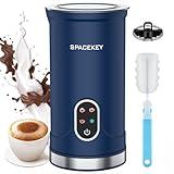 Spacekey Milk Frother, 4-in-1 Milk Frother and Steamer, Auto Shut-off Hot & Cold Foam Maker with Mute Mode, Temperature Control Electric Milk Frother for Coffee, Latte, Cappuccino, Macchiatos