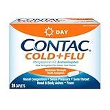 Contac Cold & Flu Medicine, Non-Drowsy, Powerful Multi-Symptom Daytime Relief for Nasal Congestion, Sinus Pressure, Headache, Fever, Sore Throat, Minor Aches and Pains, 24 Caplets