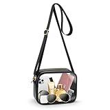 MOMSIV Clear Stadium Approved Crossbody Bag with Adjustable Strap for Concerts & Sports Events, Purses for Men & Women (Black)