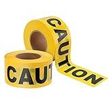 Goldblatt Caution Tape, 2 Pack Yellow Caution Tape Roll, 3 Inch x 1000 Feet, Warning Safety Tape with Bold Black Font for Construction Location/Hazardous Areas or Halloween Decorations