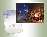 Performing Arts Boxed Christmas Cards with Full Color Inside Designs, Religious Light of the World, (18-cards, 18-envelopes), Made In The USA