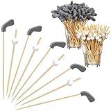 200 Pcs Golf Cocktail Picks 4.7" Golf Toothpicks for Appetizers Golf Club Drink Stirrers Golf Party Decor Birthday Cupcake Topper Sandwich Fruit Golf Skewer Bamboo Stick Holiday Supply(Golf Ball)