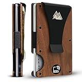 Mountain Voyage Minimalist Wallet for Men - Slim RFID Wallet, Scratch Resistant, Natural Walnut Wood Credit Card Holder & Money Clip, Easily Removable Money & Cards, Mens Wallets