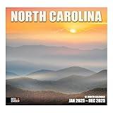 RED EMBER North Carolina 2025 Wall Calendar 12 Month | 12" x 24" Open | Thick & Sturdy Paper | Giftable | Calendar 2025