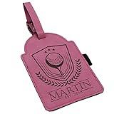 The Wedding Party Store Custom Engraved Golf Luggage and Bag Tag - Personalized Golfing Accessories Gift for Golfer, Mom, Dad, Him, Her (Pink)