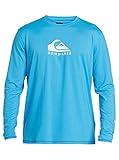 Quiksilver mens Solid Streak Long Sleeve Rashguard Upf 50 Sun Protection Surf Rash Guard Shirt, Blithe, Large US