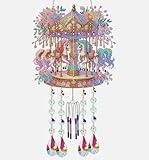 Syntego 5D DIY Colourful Carousel with Horses Windchime Diamond Painting Kit Rhinestone Acrylic Decoration Approx 57cm x 19cm