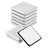 8 PCS 2" Square Furniture Sliders, Plastic Self-Adhesive Furniture Glides Pads for Hardwood Floors, Small Moving Sliders for Chair Carpet Tile Ground Protector(Grayish White)