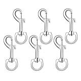 6 Pack Swivel Eye Bolt Snap Hooks for Pet Leash, Scuba Diving, Heavy Duty Clips, Dog Leash, Flag Clips - Single Ended