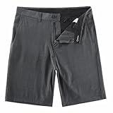 AIRDYNAM Men's Hybrid Golf Dress Shorts Lightweight Quick Dry Casual with Flat Front 9-Inch Inseam and 4 Pockets Asphalt Black 32