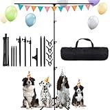 Maxztill T-Shape Backdrop Stand 8.5x5ft(2.6x1.5m) Adjustable Photo Studio Background Stand Support Kit with 4 Backdrop Clamps and Carrying Bag for Parties Wedding Photography Decoration