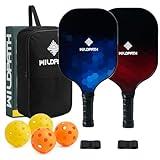 Pickleball Paddles Set of 2 or 4, Pickle Ball Rackets 2 or 4 Pack with Fiberglass Surface and Polypropylene Core for Adult