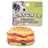 Coastal Pet Rascals Latex Hamburger Dog Toy 2.5-Inch (1-Unit)