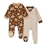 Burt's Bees Baby Baby Boys Pajamas, Sleep and Play Loose Fit, 100% Organic Cotton, Soft One-piece PJs, Diagonal Zip Up Jumpsuit Newborn Essentials with Interior Zipper Guard in sizes NB to 6-9 Months