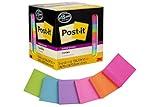 Post-it Super Sticky Notes, Assorted Bright Colors, 3x3 in, 15 Pads/Pack, 45 Sheets/Pad, 2x the Sticking Power, Recyclable, Multi-color