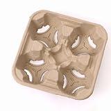 Wsiporcn 4 Cup Drink Carriers Disposable Coffee Take Out Trays 100 Pcs Pack Pulp Fiber Delivery Cups Holder for Hot and Cold Drinks