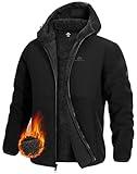 Pioneer Camp Men's Polar Fleece Jacket Sherpa Lined Warm Full Zip Up Hoodie Heavyweight Winter Jacket with Hood Outerwear