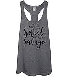 Kinda Sweet Kinda Savage Womens Racerback Tank Top Cute and Funny Tanktops for Women (Large)