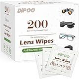 200 Count Lens Wipes for Eyeglasses, Eye Glasses Cleaner Wipes Pre-moistened Individually Wrapped Sracth-Free Streak-Free Eyeglasses Lens Cleaning Wipes for Sunglass, Camera Lens, Goggles