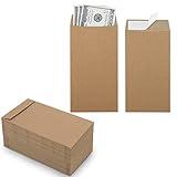 100 Pack Cash Envelopes Self adhesive 6.7x3.5 Inch, Fit for Envelope Money Saving Challenge, Kraft Paper 120 GSM Thick Money Envelopes for Cash, Budgeting, Cash Tips, Check, Coin & Tickets