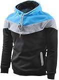 Mooncolour Mens Novelty Color Block Hoodies Cozy Sport Autumn Outwear Black US Large Black US Large