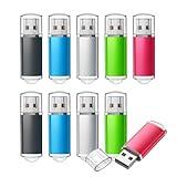 TOPESEL 16GB 10 Pack USB Flash Drive Flash Drive 2.0 Memory Stick Fold Storage Thumb Stick Jump Drive Pen Swivel Design for PC laptops, Tablets, TVs, car Audio (5 Mixed Colors)